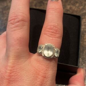 Sterling silver Aquamarine light blue ring